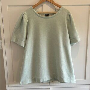 Talbots Light Green Mint Pleated Short Sleeves Top round neck Knit 3X
